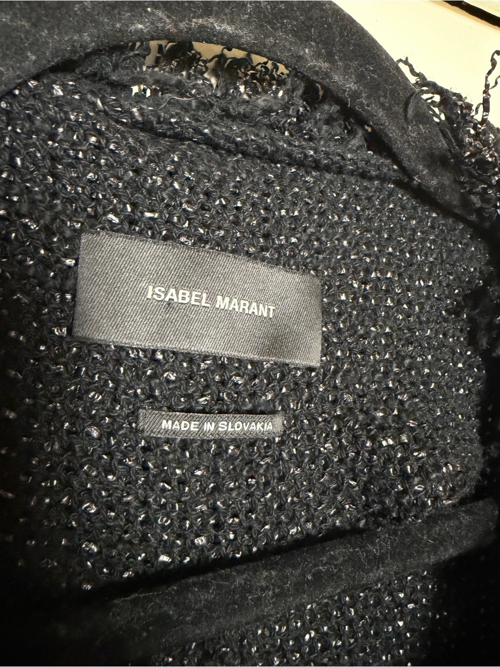 Isabel Marant Black Tweed Fringe Open-Front Jacket - Picture 3 of 6